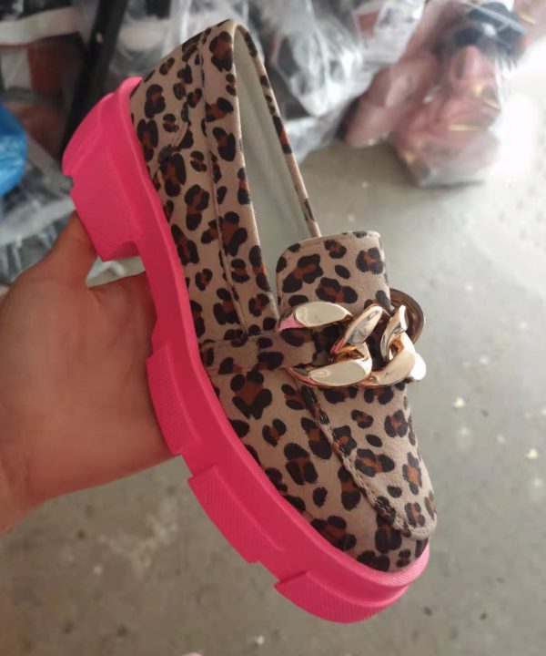 Leopard Print Flats Platform Cotton Fabric Sequined Fine Flat Shoes - Image 3