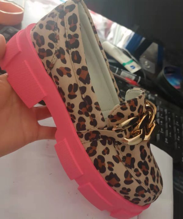 Leopard Print Flats Platform Cotton Fabric Sequined Fine Flat Shoes - Image 4