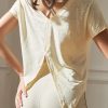 Light Yellow Side Open Loose Fitting Workout Tops
