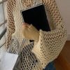 Loose Beige Hollow Out Solid Knit Sweater Summer