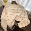 Loose Beige Striped Cozy Knit Sweaters O-Neck Spring
