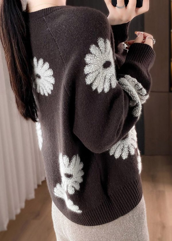 Loose Grey O Neck Cozy Woolen Knit Sweaters Spring - Image 5