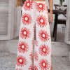 Loose Red Sunflower High Waist Wide Leg Pants Summer
