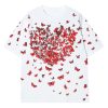Loose White O Neck Print Cotton Men Neutral T Shirt Short Sleeve