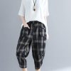 Loose cotton 18th Century Outfits black Plaid Traveling harem pants
