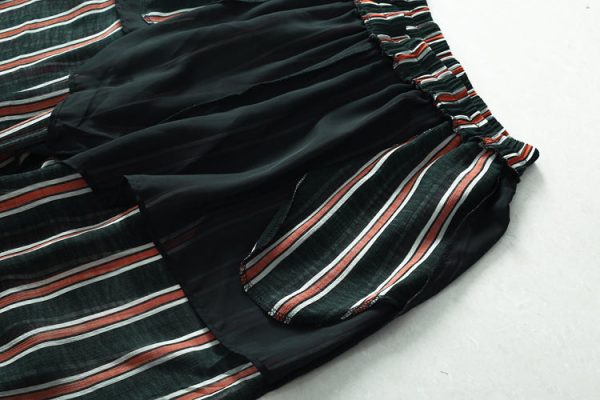 Loose yellow striped 2025 Ideas wide leg pants pockets long Summer pants - Image 5