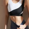 Luxury Black White Colorblock O-Neck Bra Crop Top