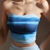 Luxury Blue Cold Shoulder Crop Top Workout