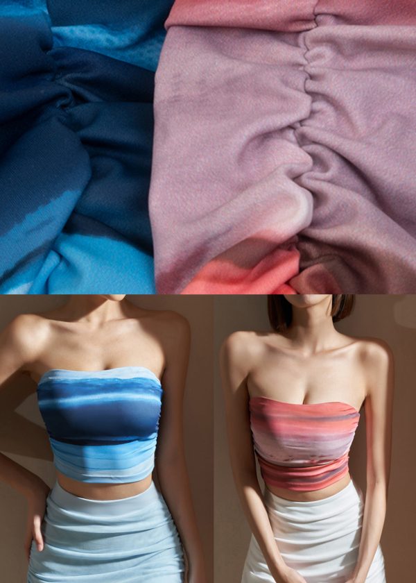Luxury Blue Cold Shoulder Crop Top Workout - Image 5