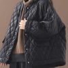 Luxury plus size warm winter over short coat black o neck women outwear