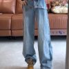 Modern Blue Asymmetrical High Waist Denim Pants Spring