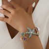 Modern Blue Zircon Shell Starfish Coral Chain Bracelet