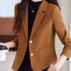 Modern Brown Silm Fit Formal Short Coats Spring