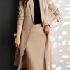 Modern Khaki Double Breast Formal Trench Coat Spring