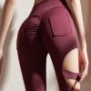Modern Mulberry Hollow Out Dri Fit Leggings