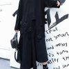 Modern black cotton clothes Women asymmetric patchwork tulle fall Dresses