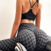 Natural Black Plaid High Waist Capri Athletic Leggings