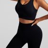 Natural Black Sports Bra And Leggings Set Suit Riding Leggings