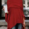 Natural Red Asymmetrical Low High Design Top Spring