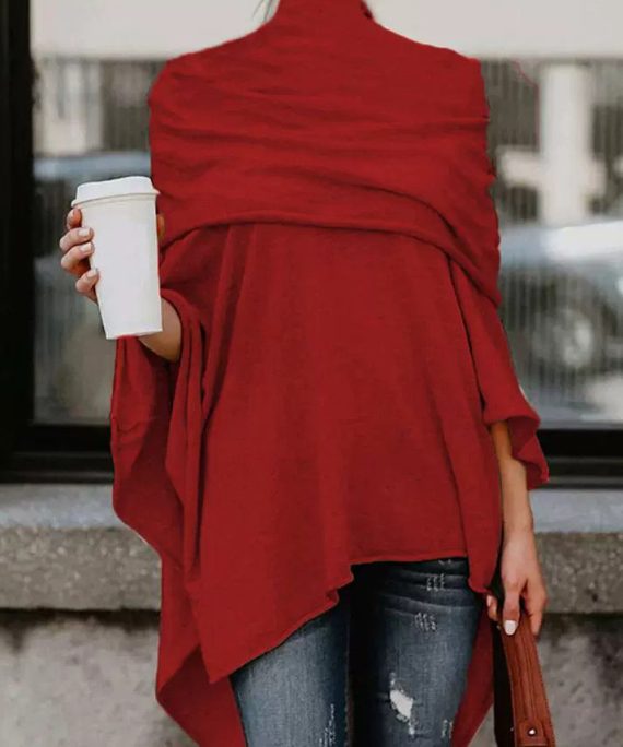 Natural Red Asymmetrical Low High Design Top Spring