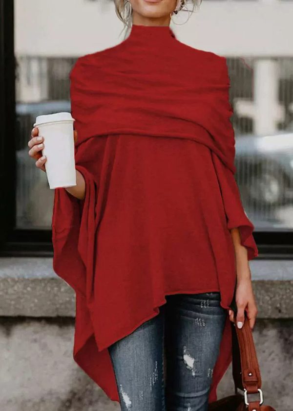 Natural Red Asymmetrical Low High Design Top Spring
