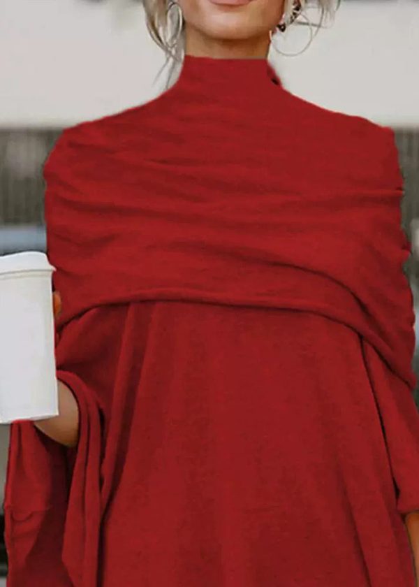 Natural Red Asymmetrical Low High Design Top Spring - Image 3