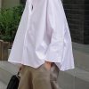 Natural White Peter Pan Collar Solid Shirts Spring