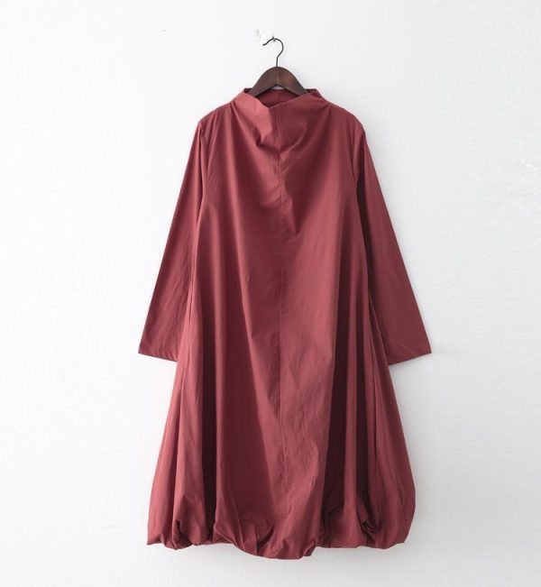 New 2025 fall dresses pink baggy maxi dress caftans oversized gown high neck - Image 4