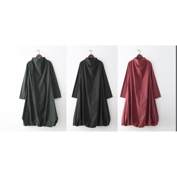 New 2025 fall dresses pink baggy maxi dress caftans oversized gown high neck - Image 5