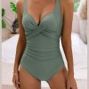 New 2025 Pea Green Bikini Backless Swimwear Set