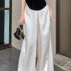 New Beige High Waist Thin Silk Pants Summer