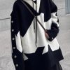 New Black Hooded Cozy Patchwork Knit Men Sweaters Spring