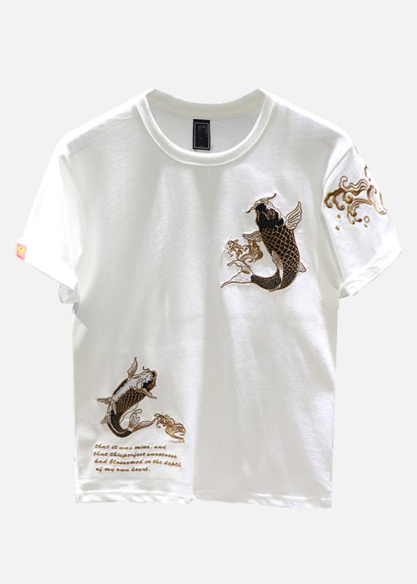 New Black O-Neck Print Cotton Men T Shirt Short Sleeve - Image 5