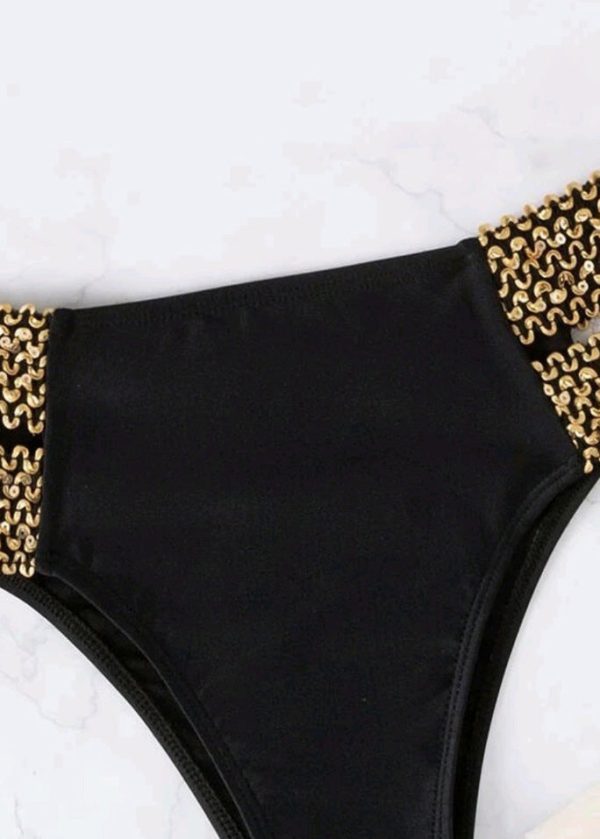 New Black Patchwork Chain Linked Lingerie Sets - Image 5