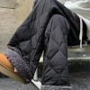 New Black Pockets Patchwork Warm Fleece Mens Pants Winter
