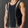 New Black Zip Up Original Design Cotton Men Tank Summer