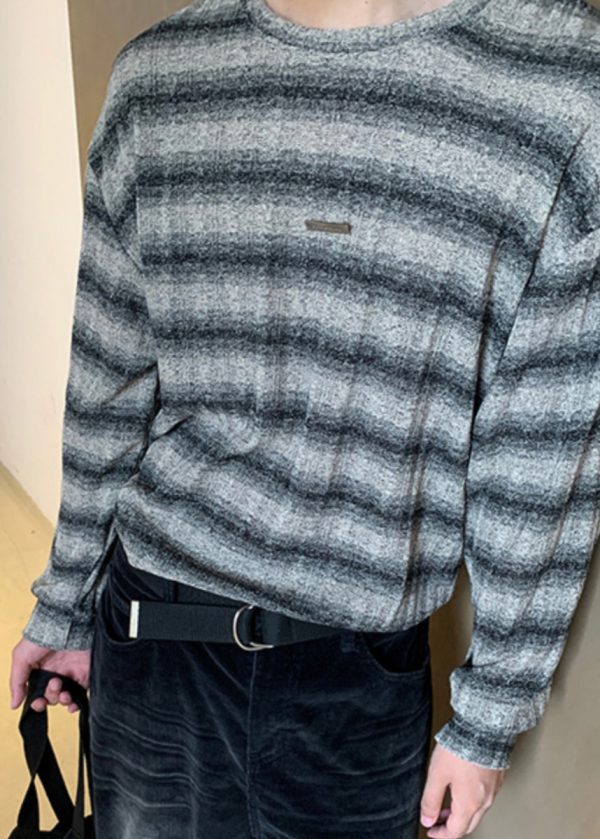 New Coffee O Neck Striped Cotton Best T Shirts For Men Spring - Image 5