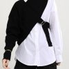 New Fashion Knitted Shawl + White Shirt Two Piece Set