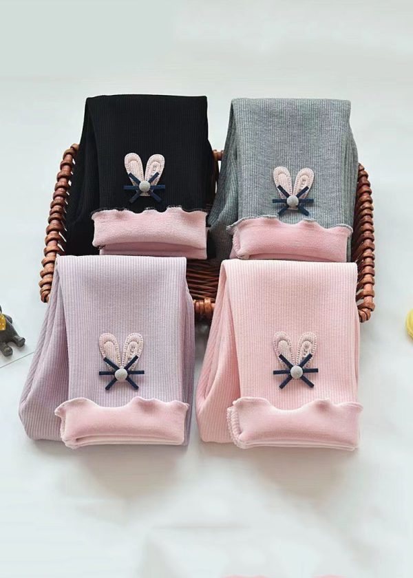New Grey Elastic Waist Fleece Pants Kids Pants Spring - Image 5
