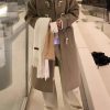 New Khaki Peter Pan Collar Button Pockets Woolen Men Coat Winter