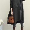 New Loose Black High Neck Base Dresses Women Casual Clothes