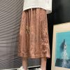 New Rose Gold Button Elastic Waist Men Wide Leg Pants Summer