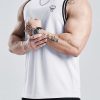 New White Print Hollow Out Cotton Mens Tank Summer