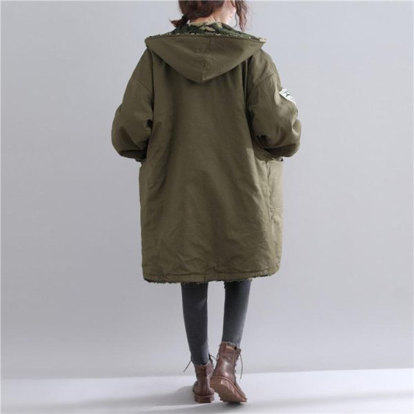 New army green parkas casual hooded jacket Fine pockets outwear - Image 4