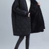 New black women parka plus size clothing stand collar Jackets & Coats women ruffles outwear