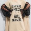 New lace patchwork Midi-length cotton dress plus size clothing traveling dress Elegant short sleeve alphabet cotton dress