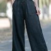 New style literature and art black casual pants Elastic Waist Wide Leg Pants