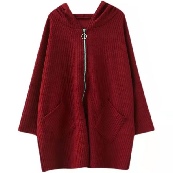 New black coats Loose fitting hooded women outwear thick - Image 5