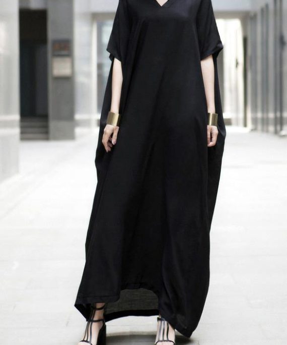 2025 Black Maxi Dress Long Summer Dresses Caftan