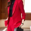 Organic Red Notched Jacquard Cotton Coats Spring